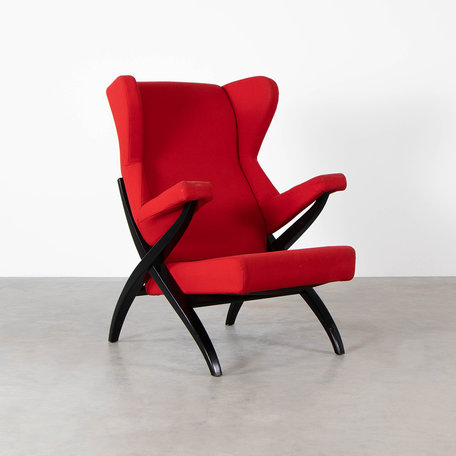 Franco Albini Fiorenza armchair red Arflex