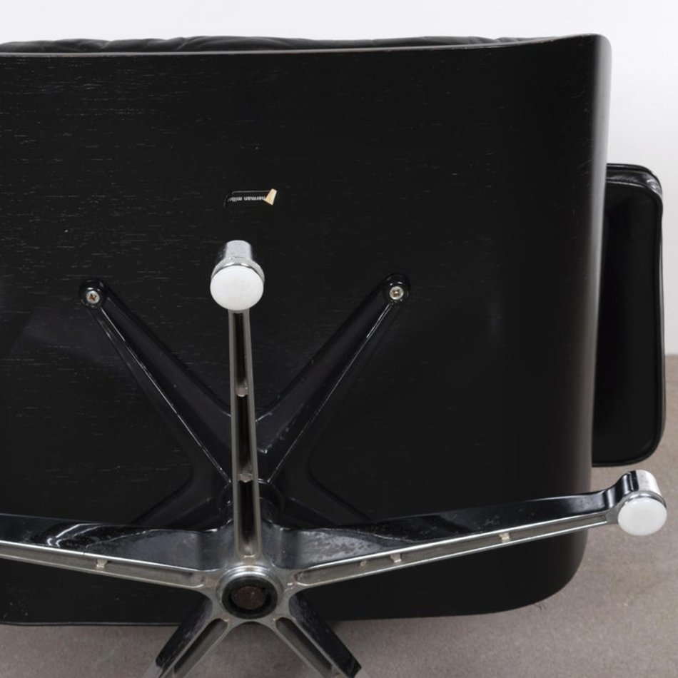 Eames Lounge chair zwart leer Herman Miller jaren 70