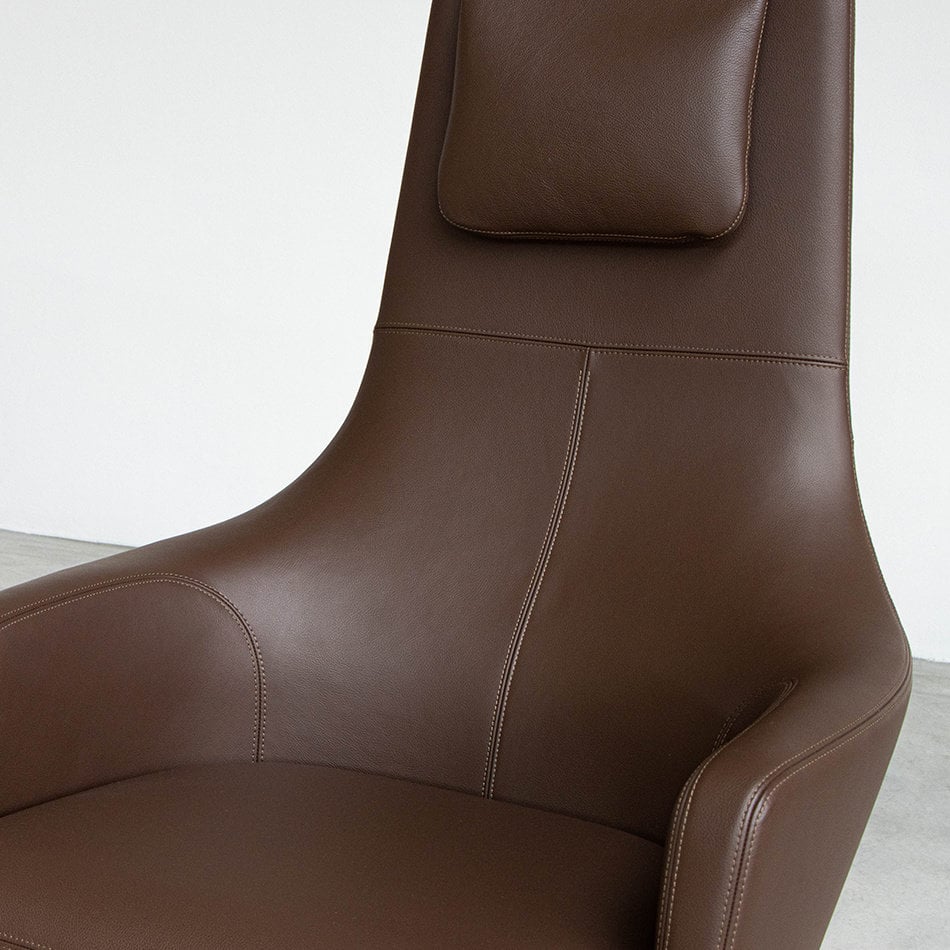 Antonio Citterio repos fauteuil bruin leer Vitra