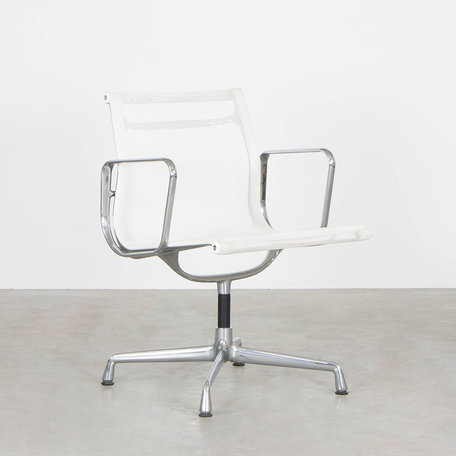 Eames EA108 chair aluminum white netweave Vitra