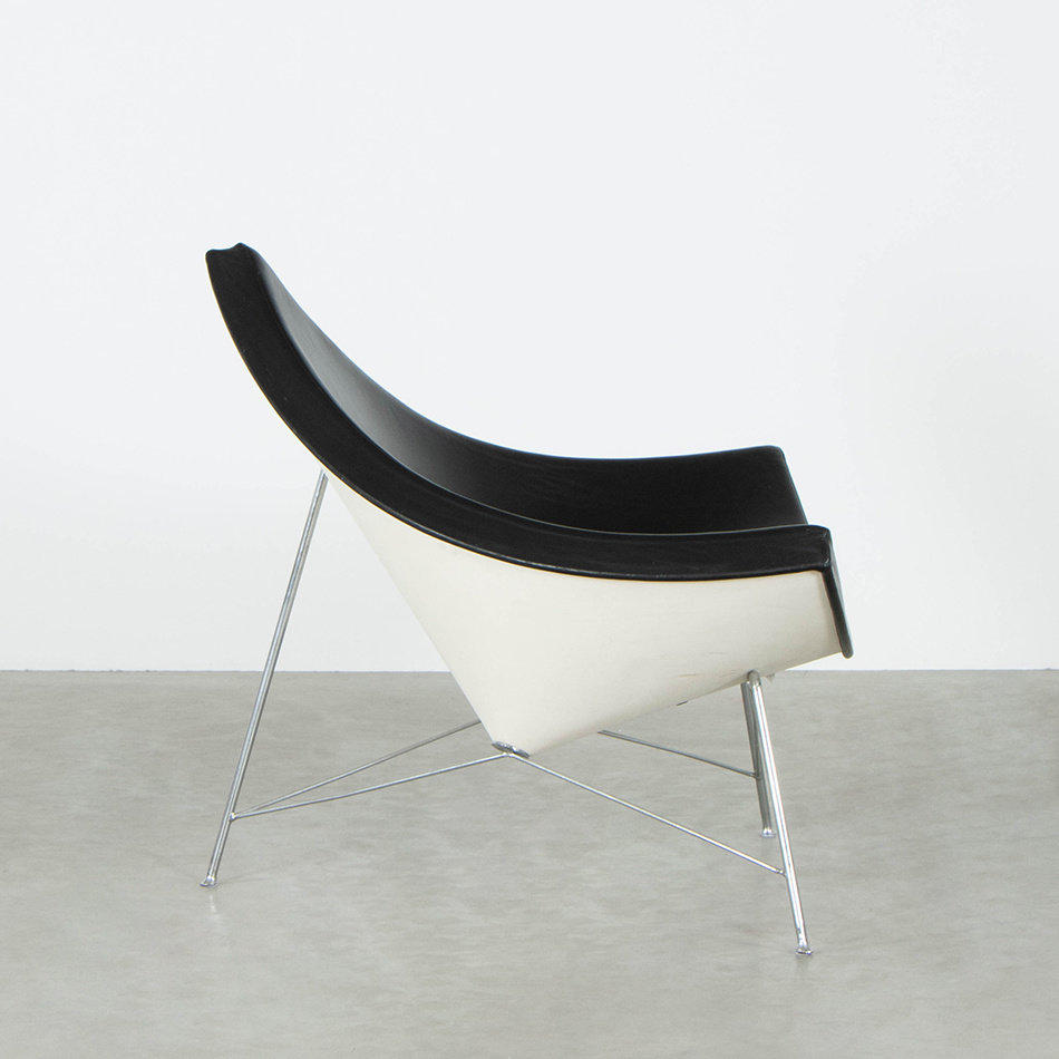 Coconut chair George Nelson zwart leer Vitra