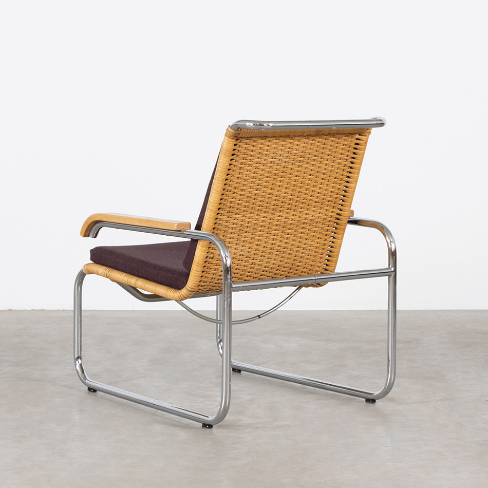 Marcel Breuer S35 fauteuil chroom en rotan Thonet