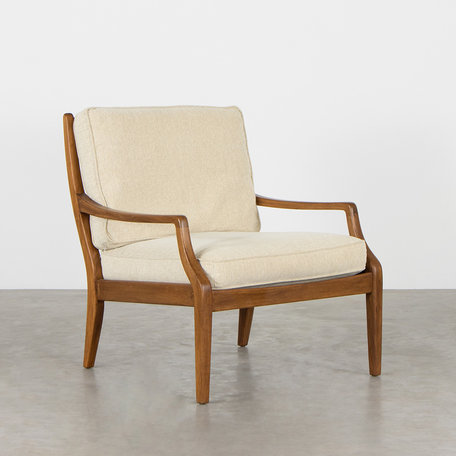 Elegante massief houten fauteuil jaren 60 teak