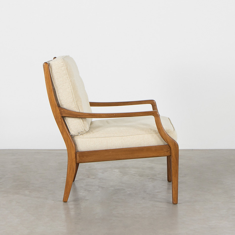 Elegant 60s teak solid wood armchair