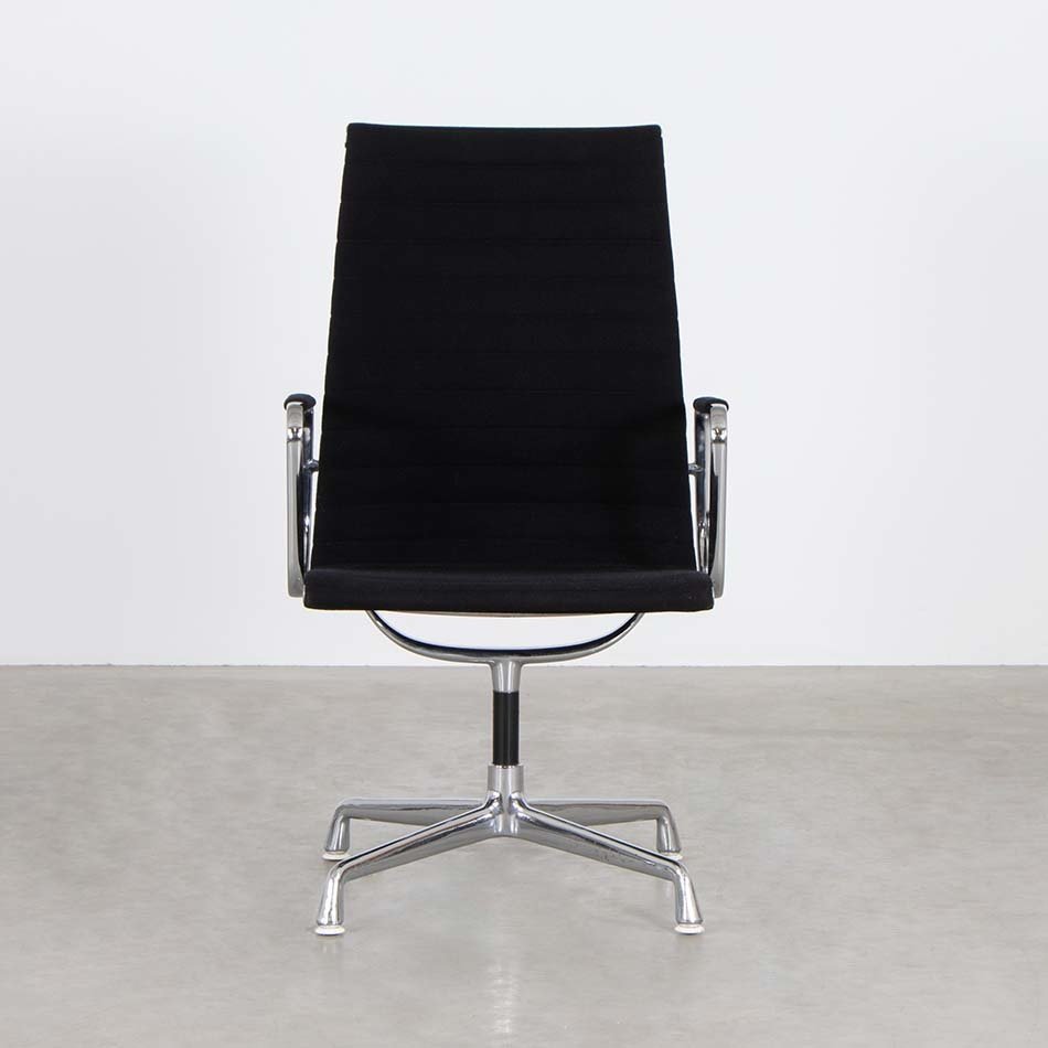 Eames EA112 Chair Chrome and Black Hopsak Herman Miller