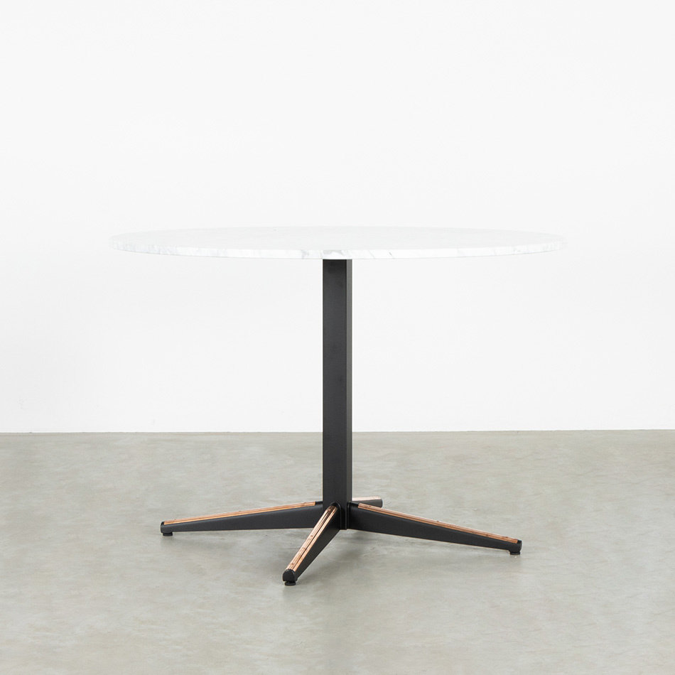 Galvanitas TD5 table round 110 cm white bianco Carrara