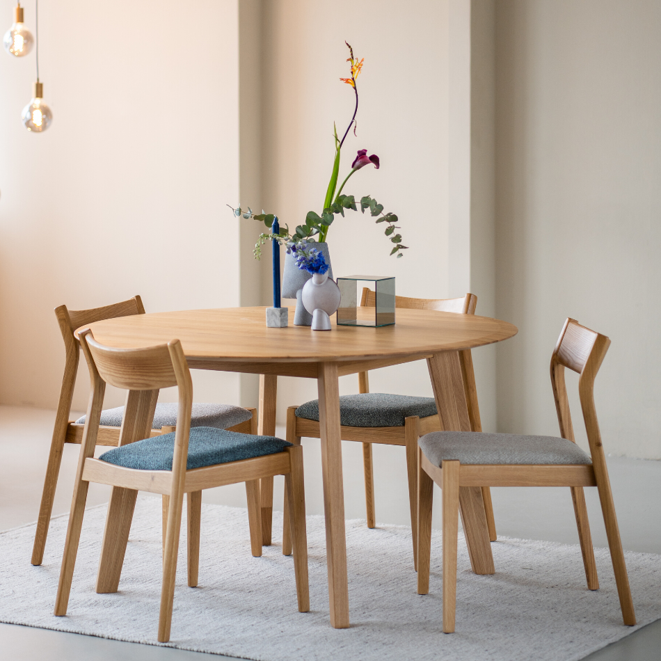 Jeppa Dining chair Oak / Society Petrol 56