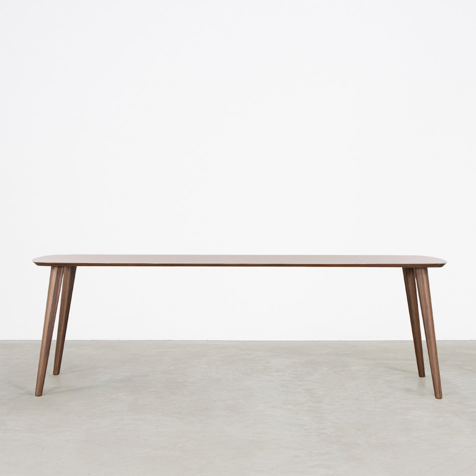 Tomrer Table Loam Grey Fenix Top - Walnut Legs