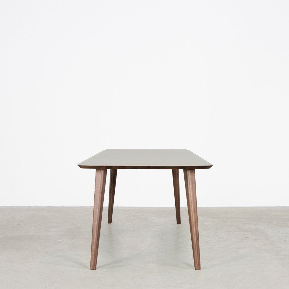 Tomrer Table Basalt Grey Fenix top - Walnut Legs