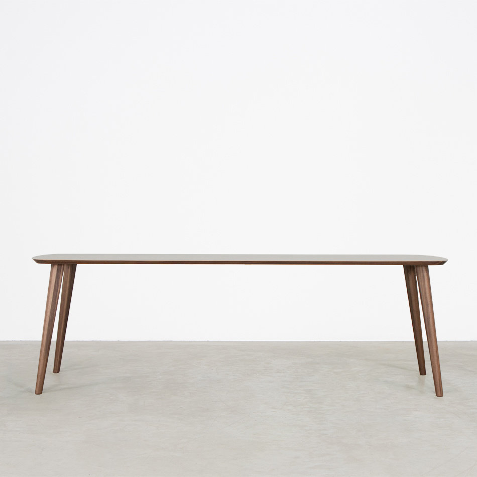 Tomrer Table Basalt Grey Fenix top - Walnut Legs