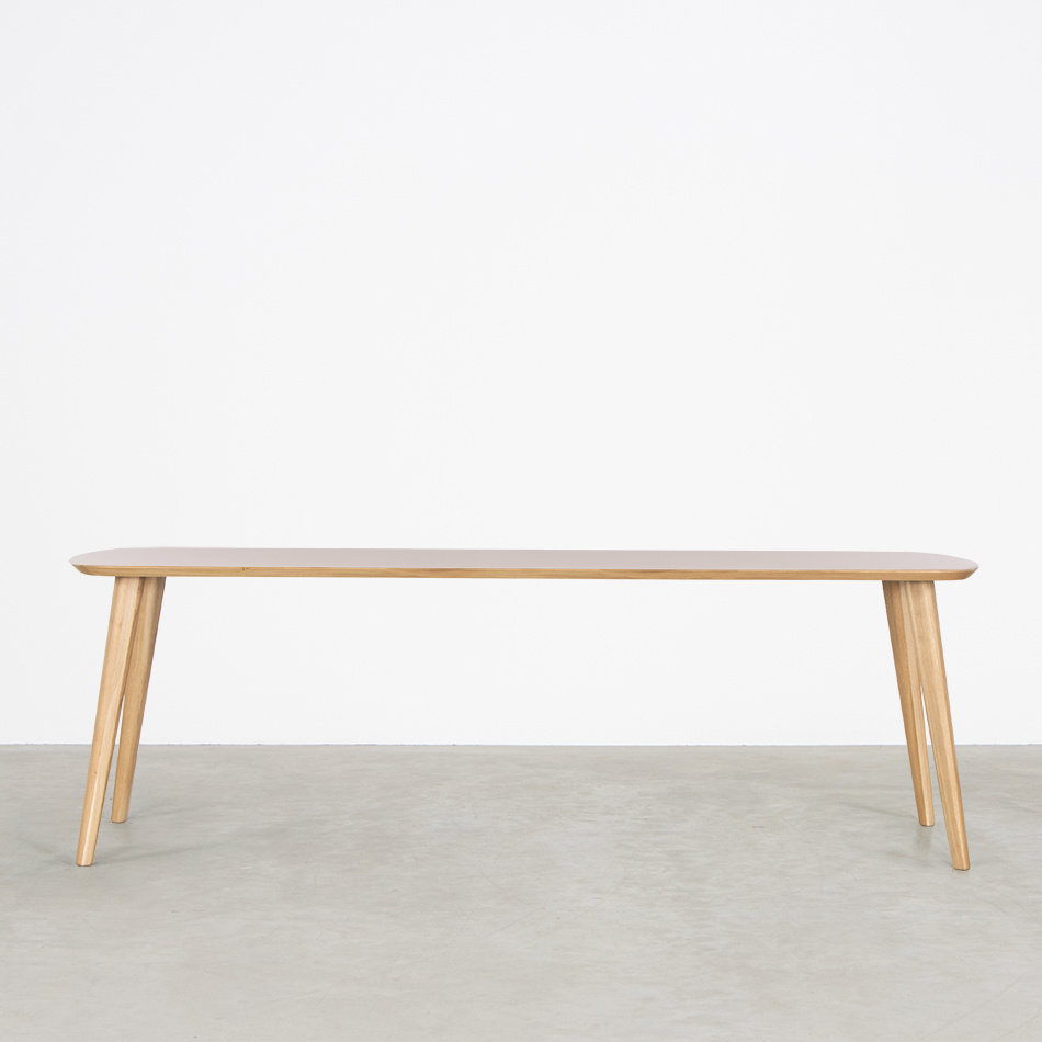 Tomrer Table Loam Grey Fenix Top - Oak Legs