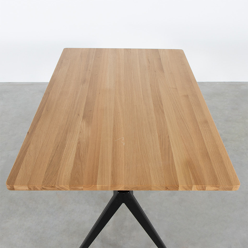 Td4 tafel 140x90 zwart / eiken mat gelakt - Outlet Utrecht