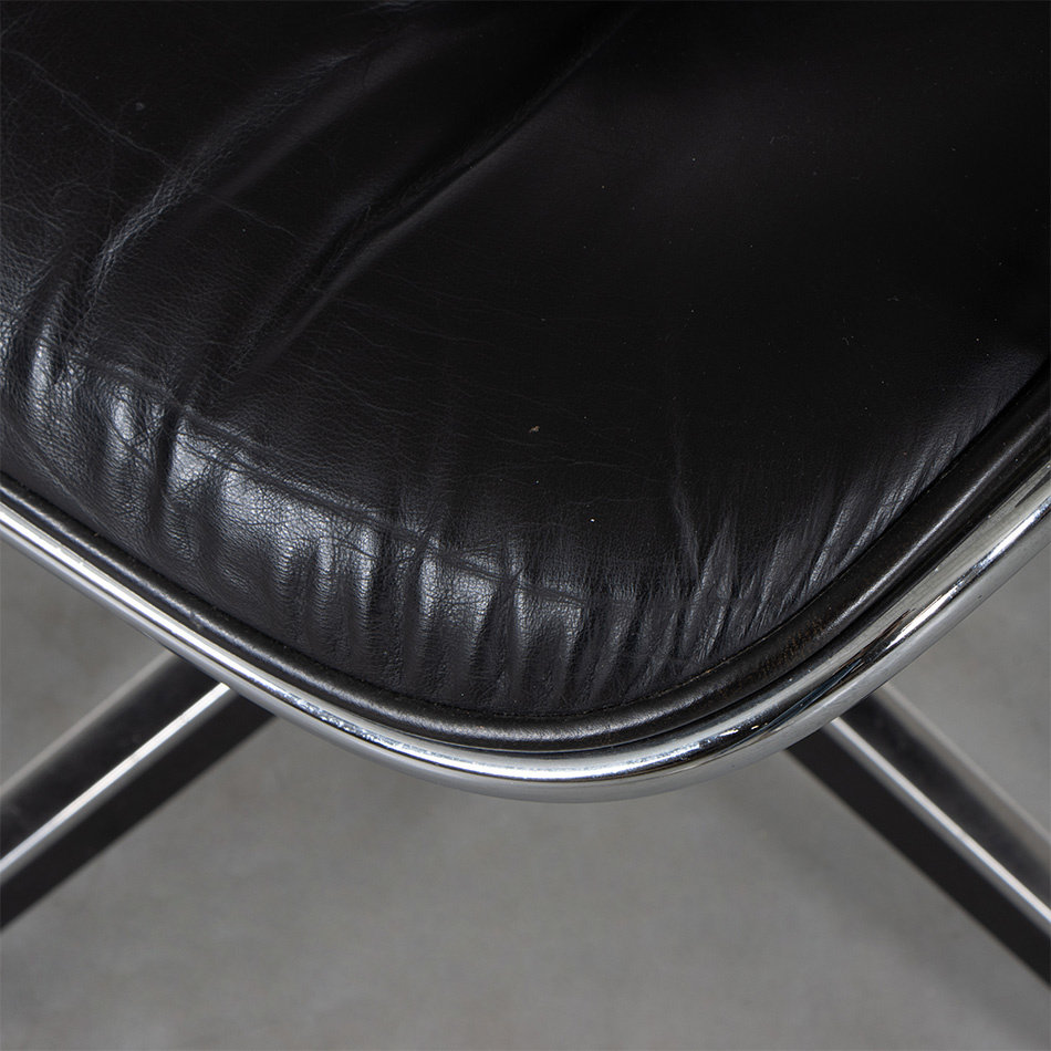 Charles Pollock executive chair zwart leer Knoll