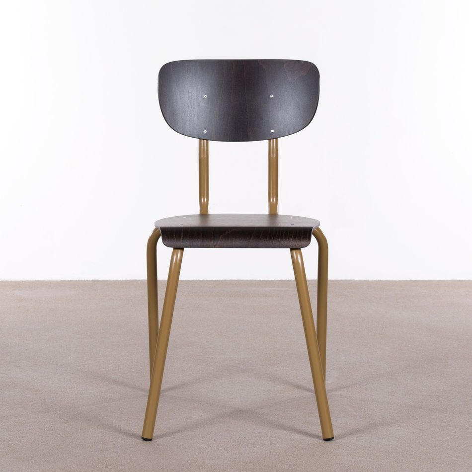 Studio BE 4-leg Chair Green-Brown (RAL8000 Matt) / Wenge Pickle