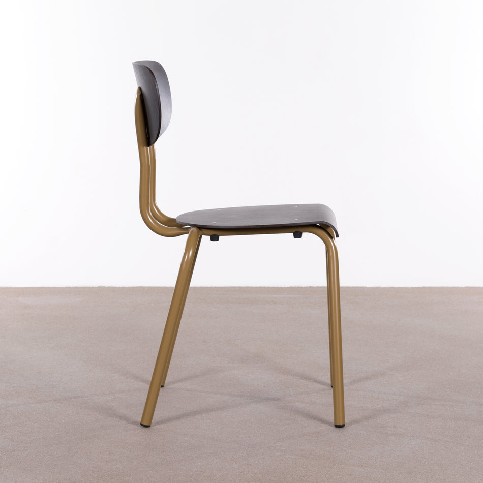 Studio BE 4-leg Chair Green-Brown (RAL8000 Matt) / Wenge Pickle