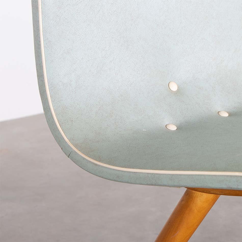 Set van 4 van Os stoelen mint skai groen jaren 50