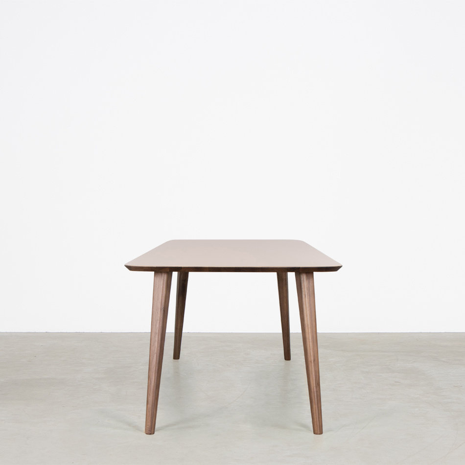 Tomrer Table Loam Grey Fenix Top - Walnut Legs