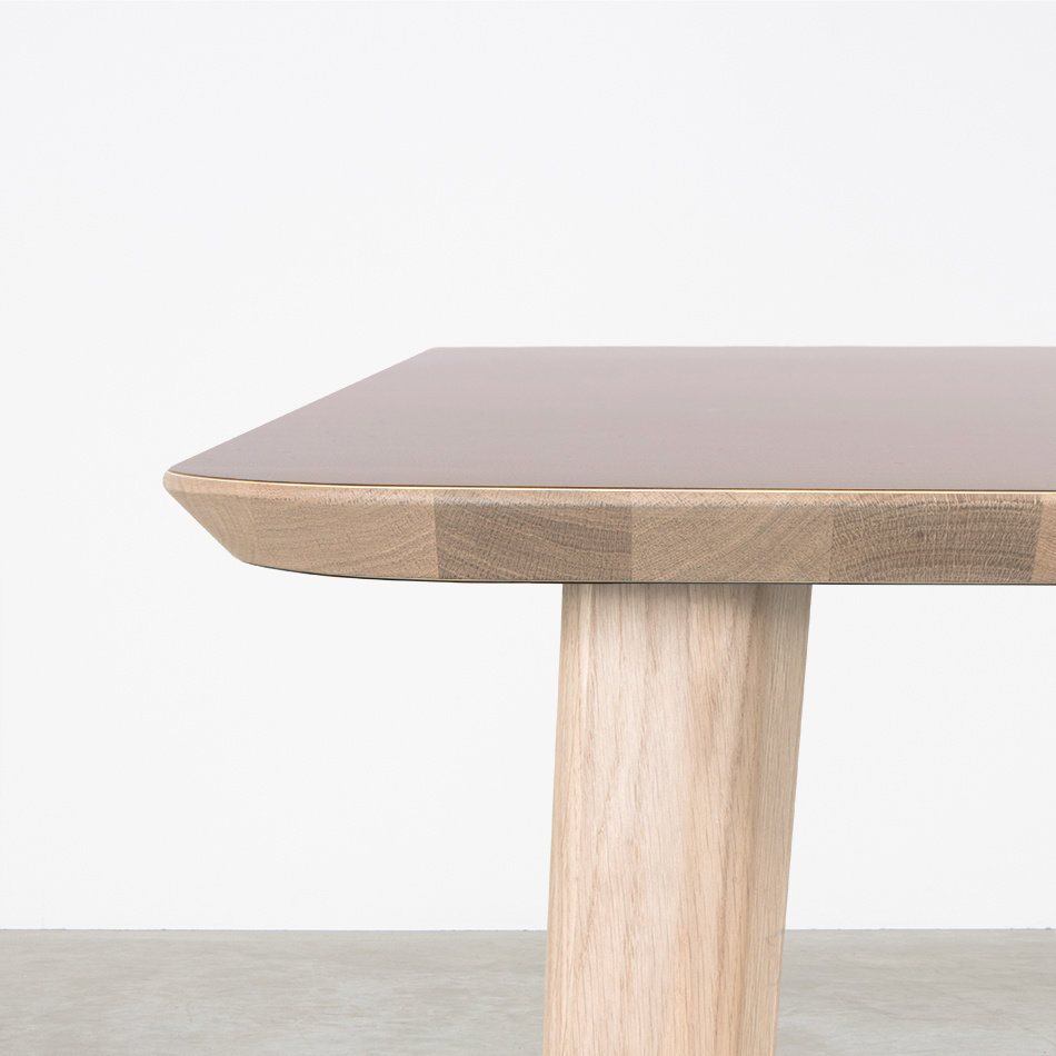 Tomrer Table Loam Grey Fenix Top - Oak Whitewash Legs