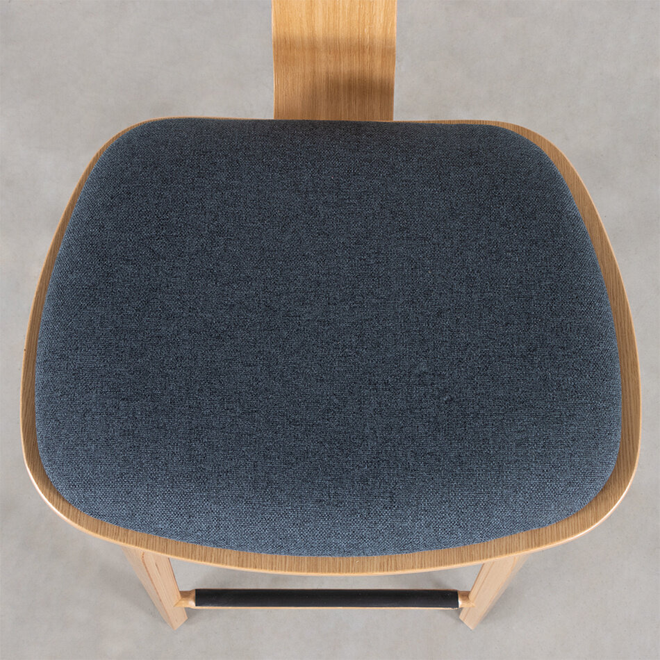 Junni Bar Chair Oak Matt Lacquered / Soil Indigo 90