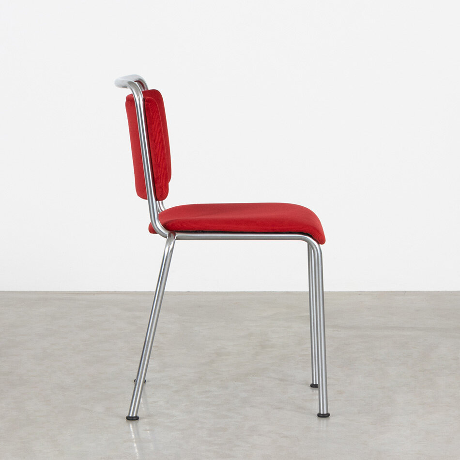 Gispen chair model TH Delft New red Machester rib