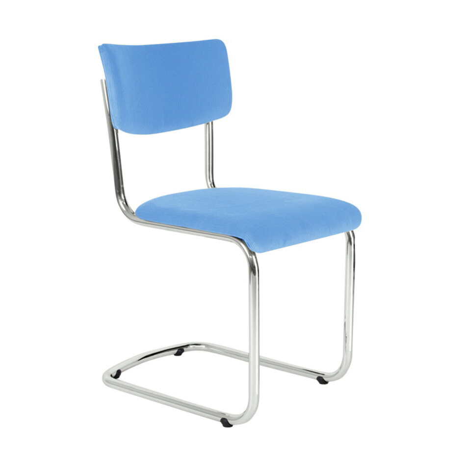 Tubax Elsene buisframe stoel / Manchester ribstof 32 Lichtblauw