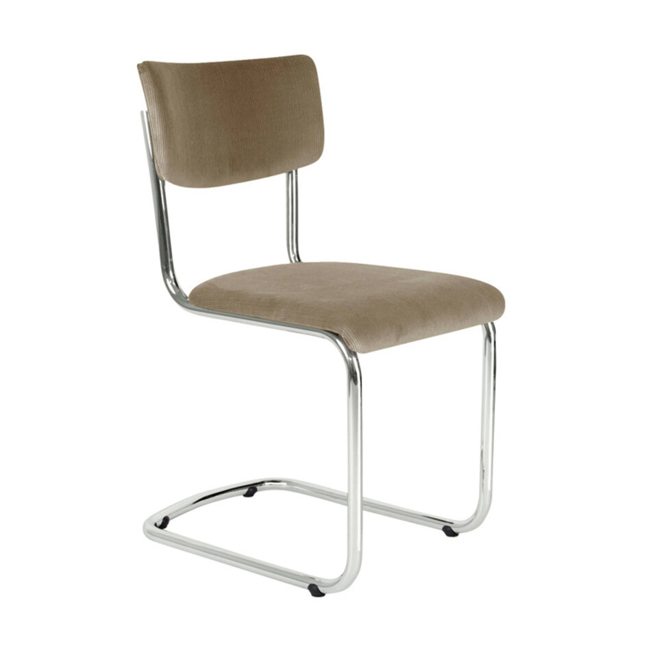 Tubax Elsene tubular frame chair / Manchester rib fabric 05 Sand