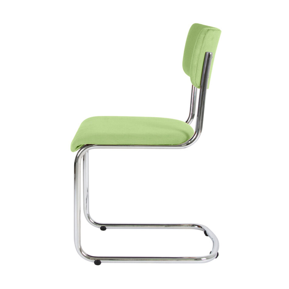 Tubax Elsene tubular frame chair / Manchester rib fabric 41 Light Green