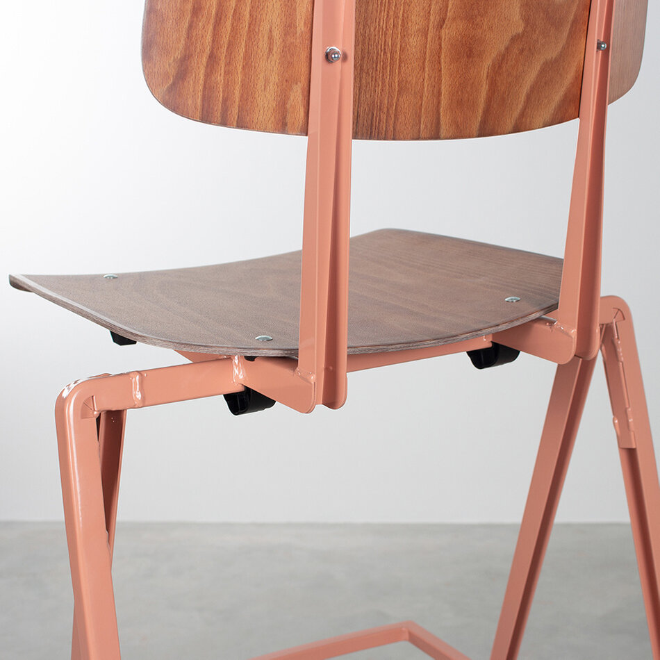 Galvanitas S17 Industrial Bar Chair Beige Red (RAL 3012) / Brown