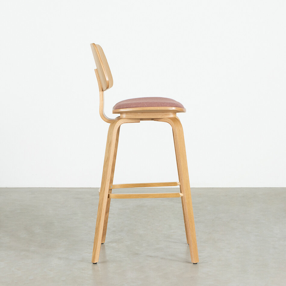 Junni Bar Chair Oak Matt Lacquered / Soil Blush 92