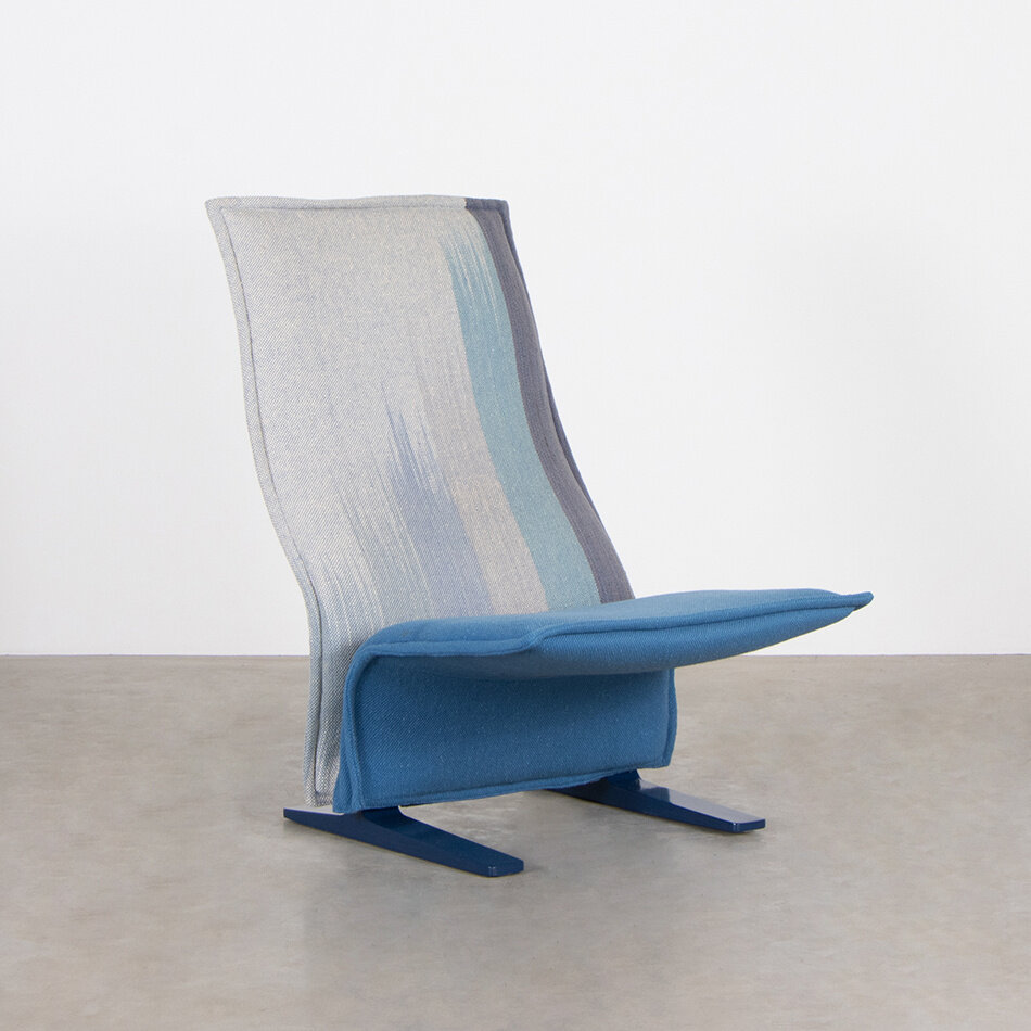 Pierre Paulin concorde lounge chair blauw Artifort