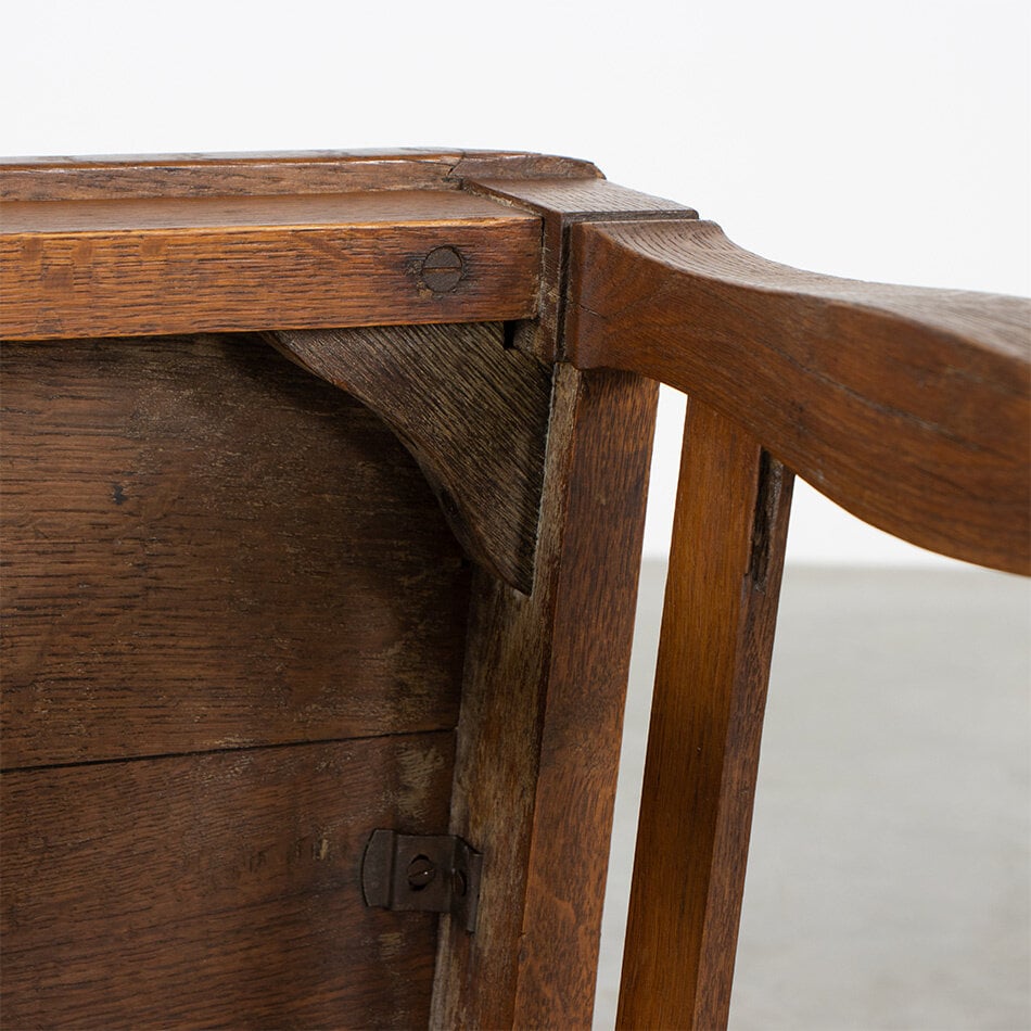 Set of 4 special oak chairs from the 1930s