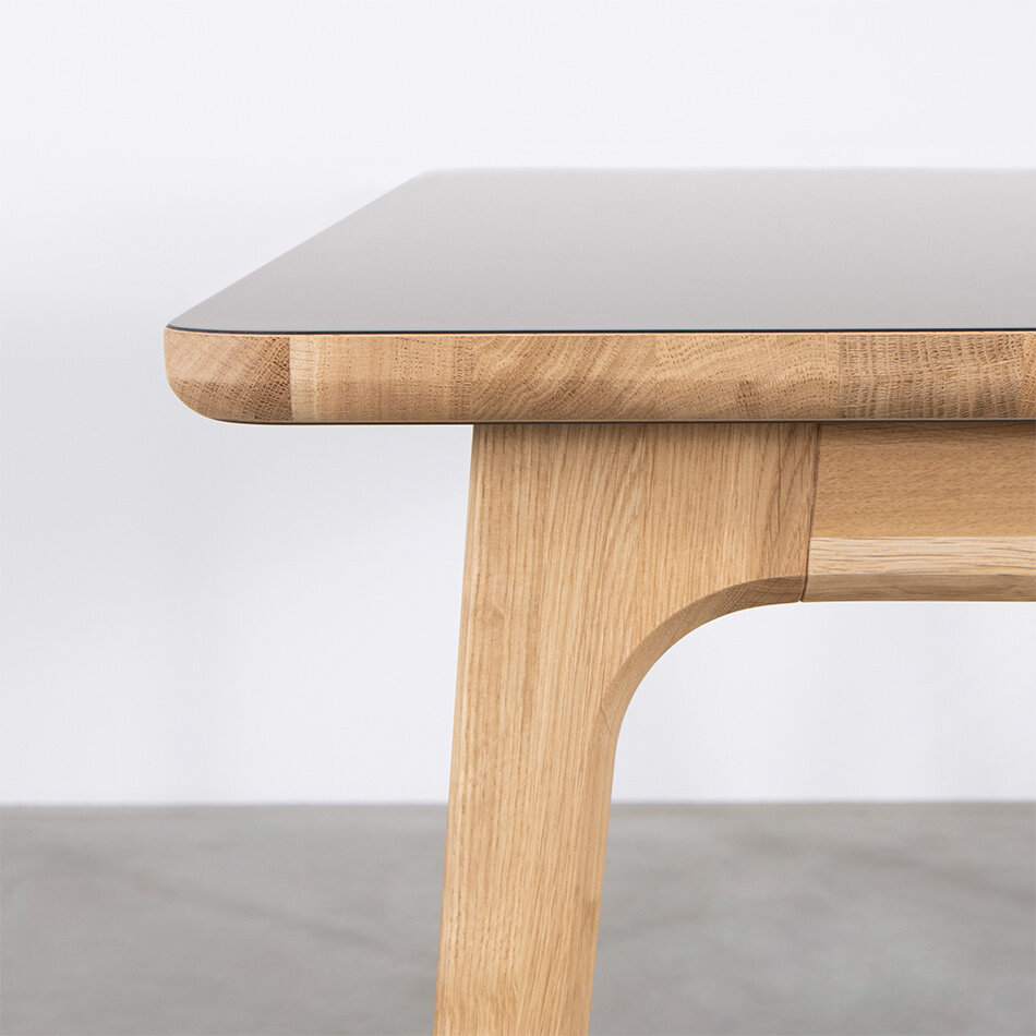 Fjerre Table Grey Fenix Top - Oak Legs