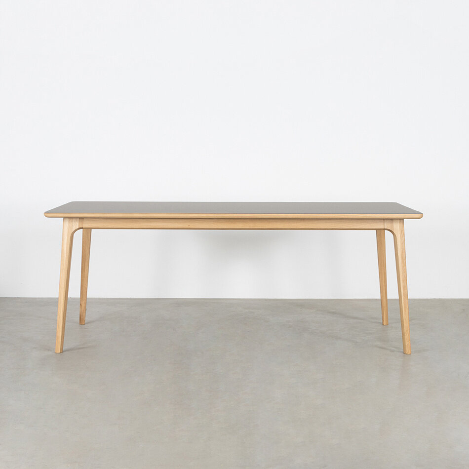 Fjerre Table Grey Fenix Top - Oak Legs