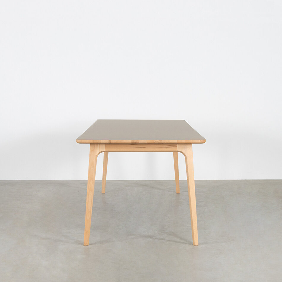 Fjerre Table Loamgrey Fenix Top - Beech Legs