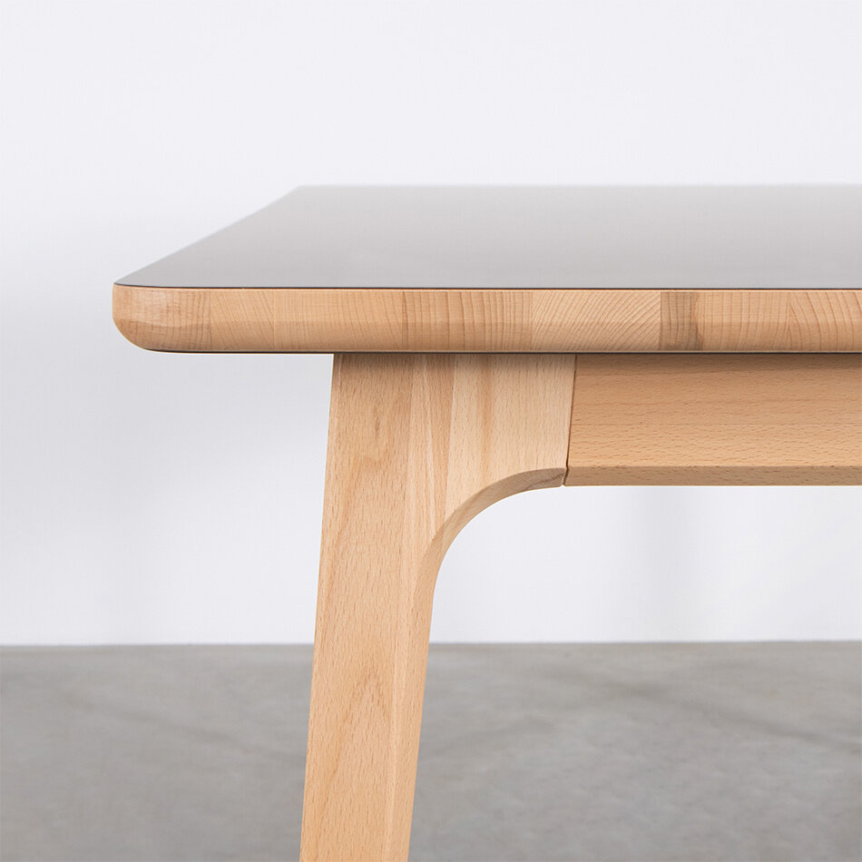 Fjerre Table Grey Fenix Top - Beech Legs