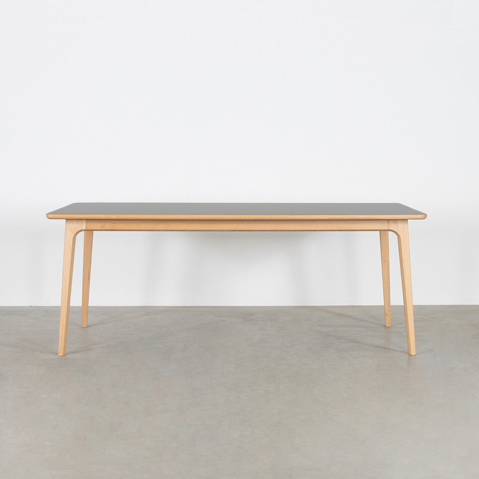 Fjerre Table Basaltgrrey Fenix Top - Beech Legs