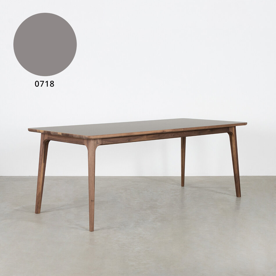 Fjerre Table Grey Fenix Top - Walnut Legs