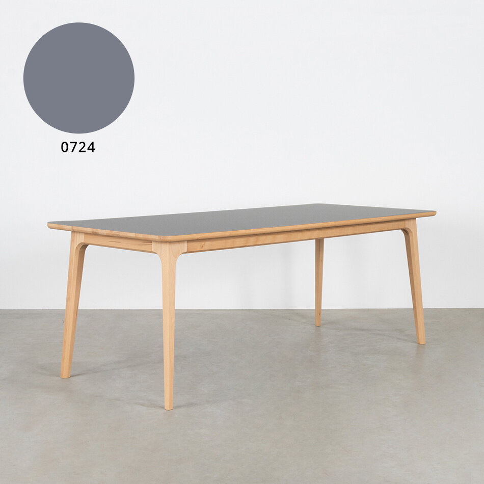 Fjerre Table Basaltgrrey Fenix Top - Beech Legs