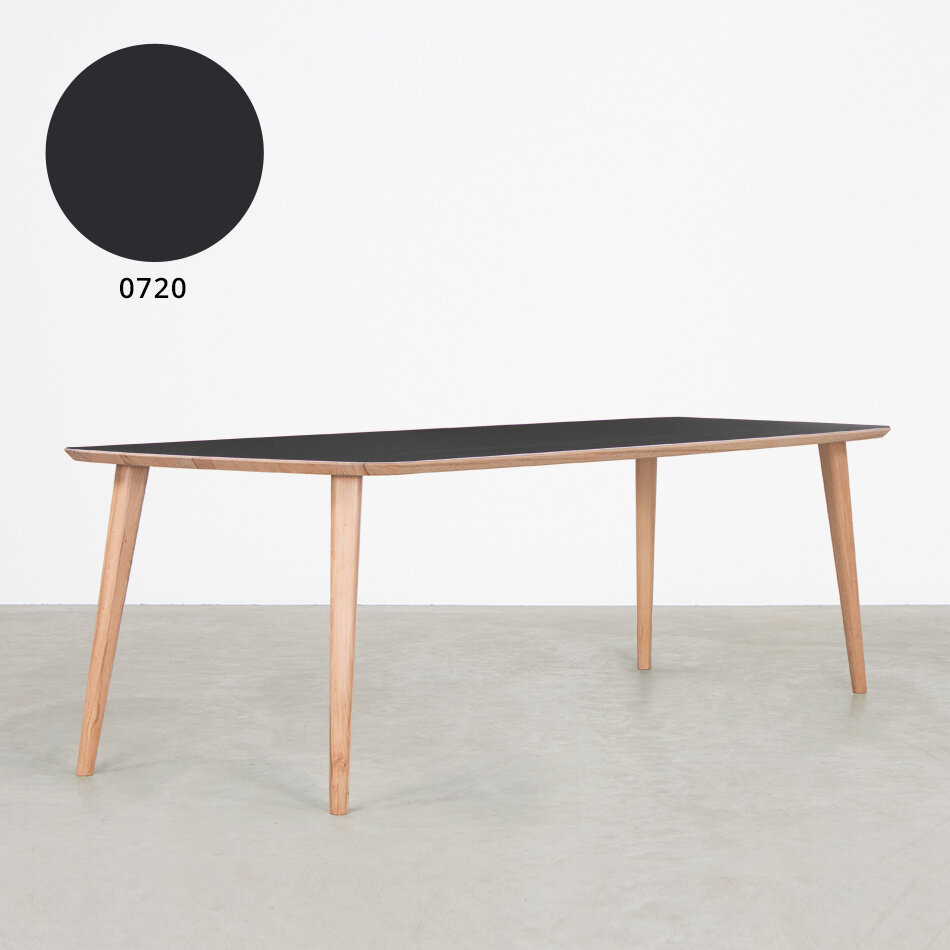 Tomrer Table Black Fenix Top - Beech Legs