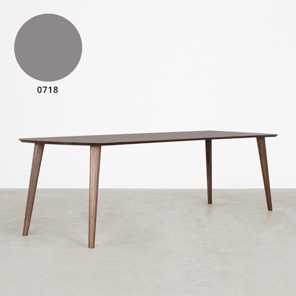 Tomrer Table Grey Fenix Top - Walnut Legs