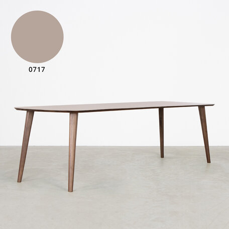 Tomrer Table Loam Grey Fenix Top - Walnut Legs