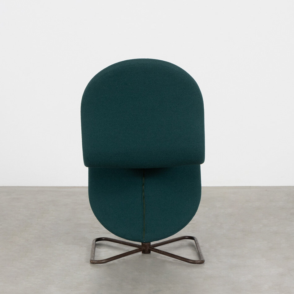 Verner Panton stoel 1-2-3 petrol wol Fritz Hansen