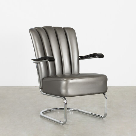 De Wit 4053 armchair grey artificial leather Dutch Originals
