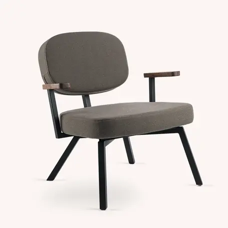 MK Fauteuil Zwart - Walnoot Armleggers | Olbia Forest 162