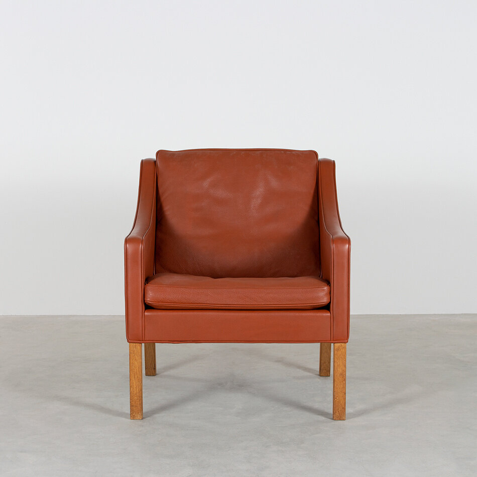 Børge Mogensen Chair Model 2207 Cognac Leer