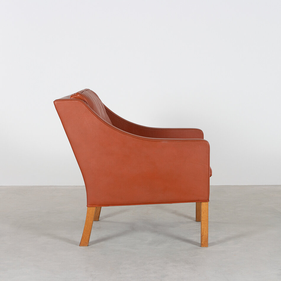 Børge Mogensen Chair Model 2207 Cognac Leer