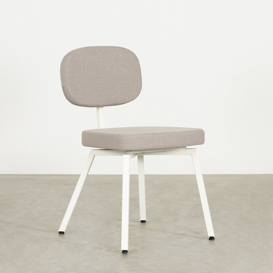 MK Chair Fabric Olbia Stone 181 / Frame White (RAL 9010)