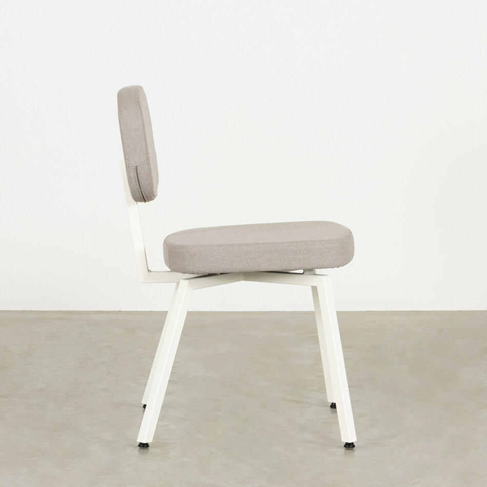 MK Chair Fabric Olbia Stone 181 / Frame White (RAL 9010)