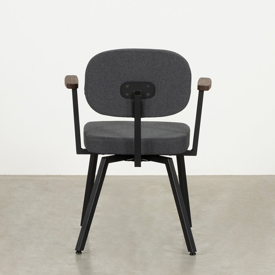 MK Chair With Arm Fabric Olbia Graphite 66 / Frame Black