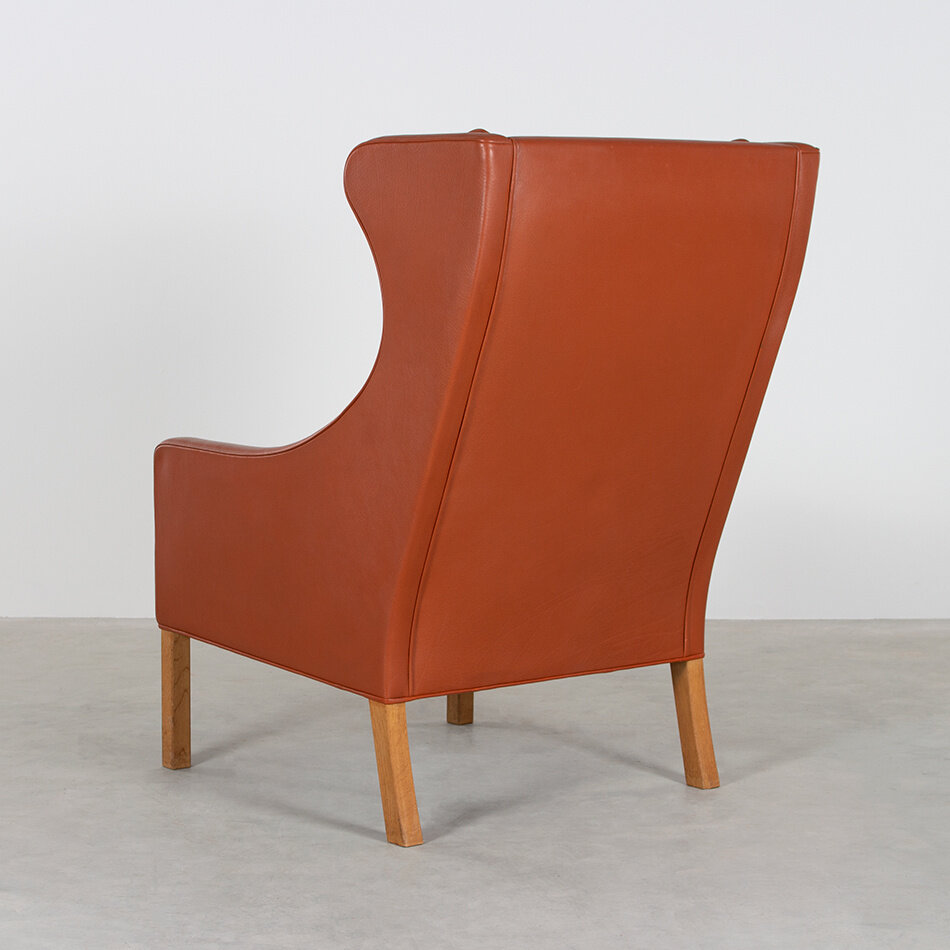 Børge Mogensen Wing Chair Model 2204 Cognac Leather